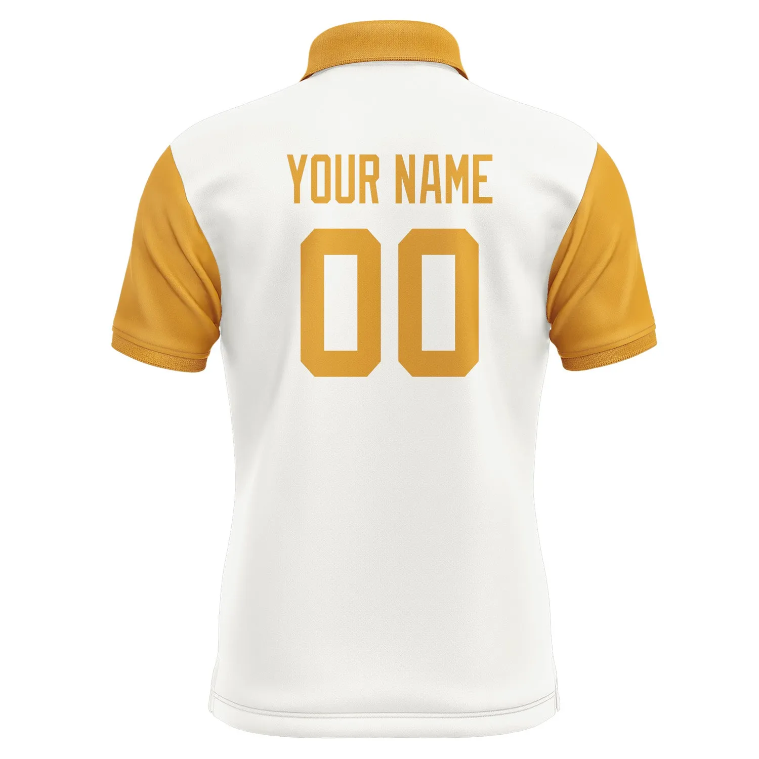 Custom White Yellow Short-Sleeve Polo Shirt
