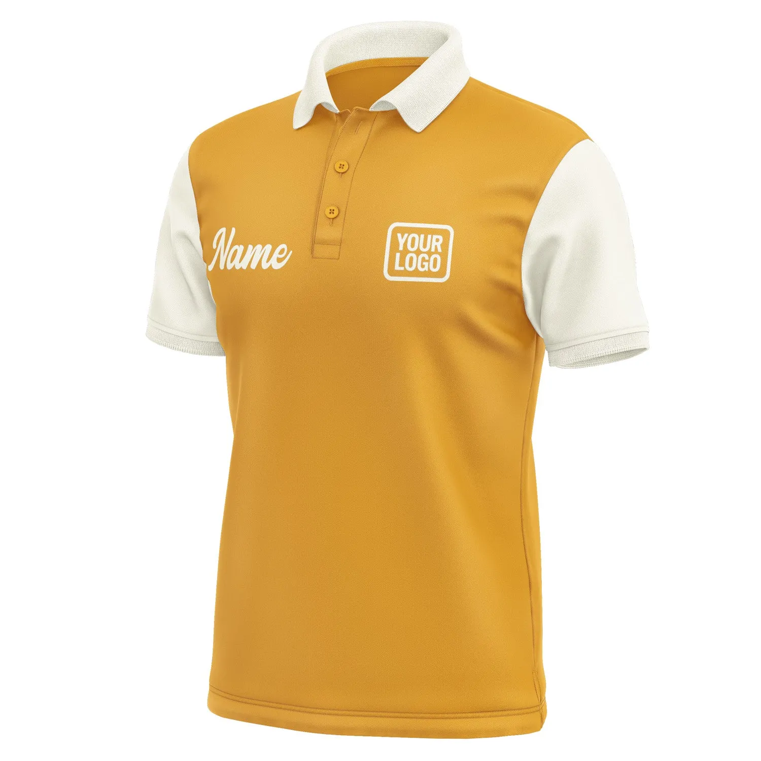 Custom Yellow Cream Short-Sleeve Polo Shirt