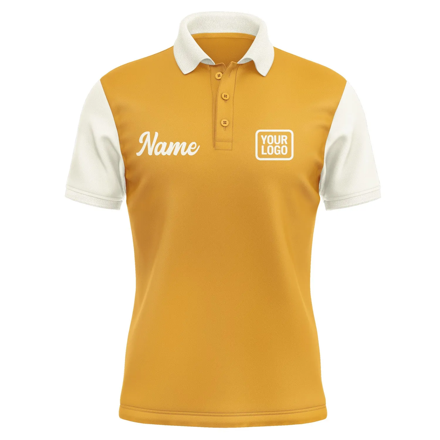 Custom Yellow Cream Short-Sleeve Polo Shirt