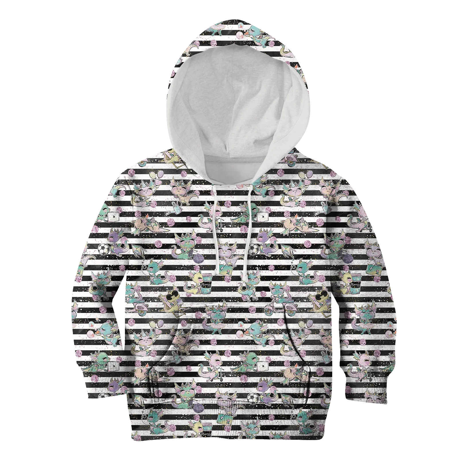 cute dragons with balloons Kid Custom Cosplay Hoodies Apparel