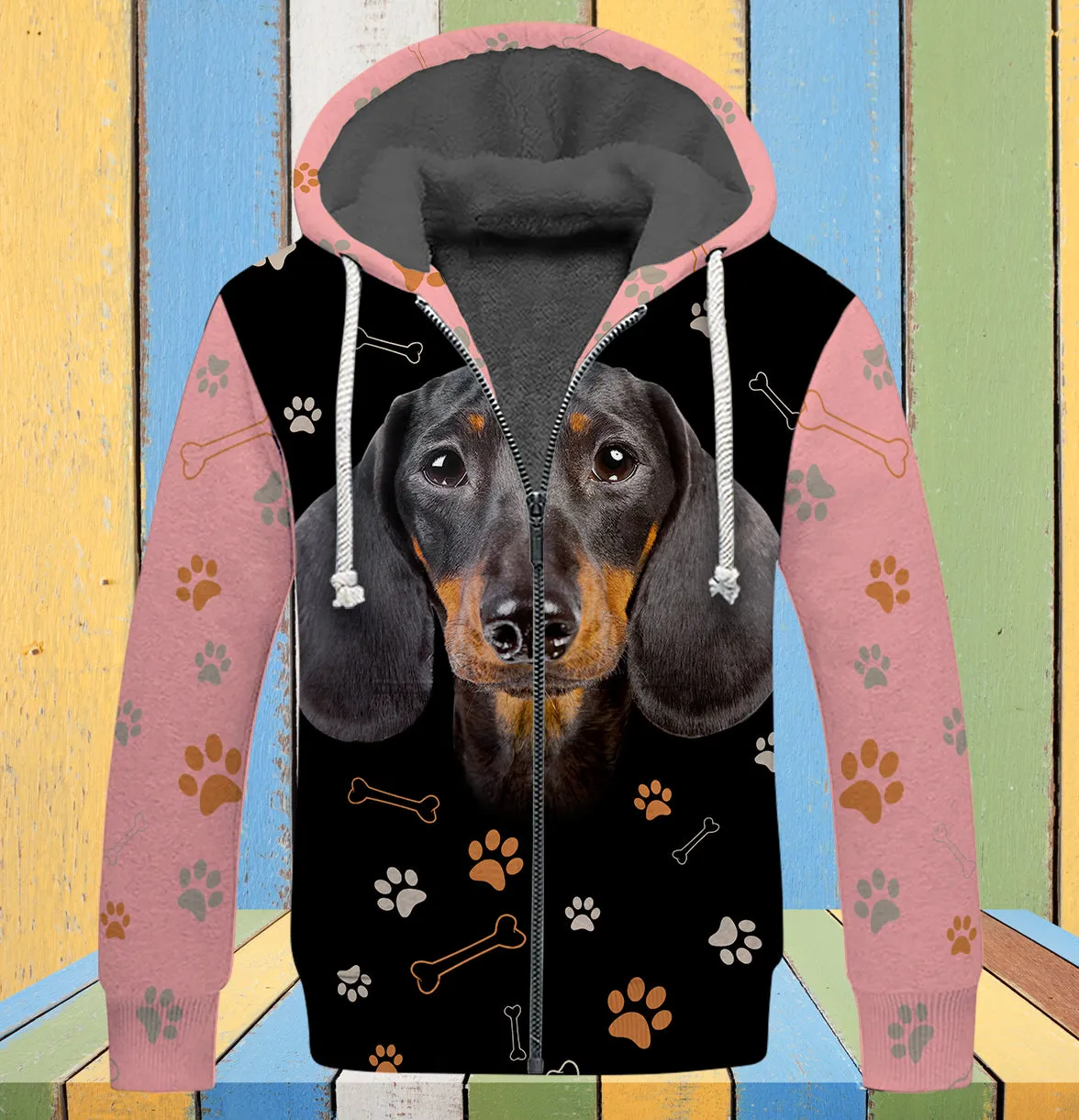 Dachshund And Pink  3D Full Print Shirts