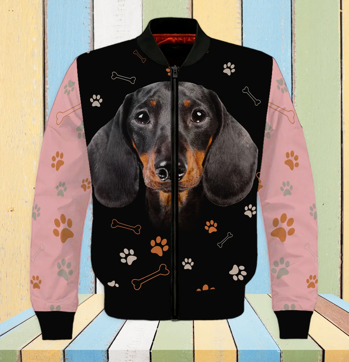 Dachshund And Pink  3D Full Print Shirts