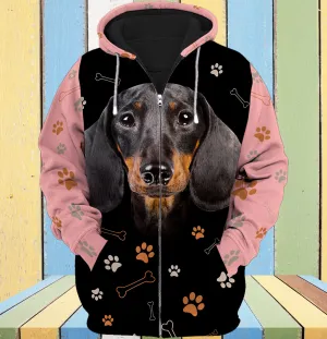 Dachshund And Pink  3D Full Print Shirts