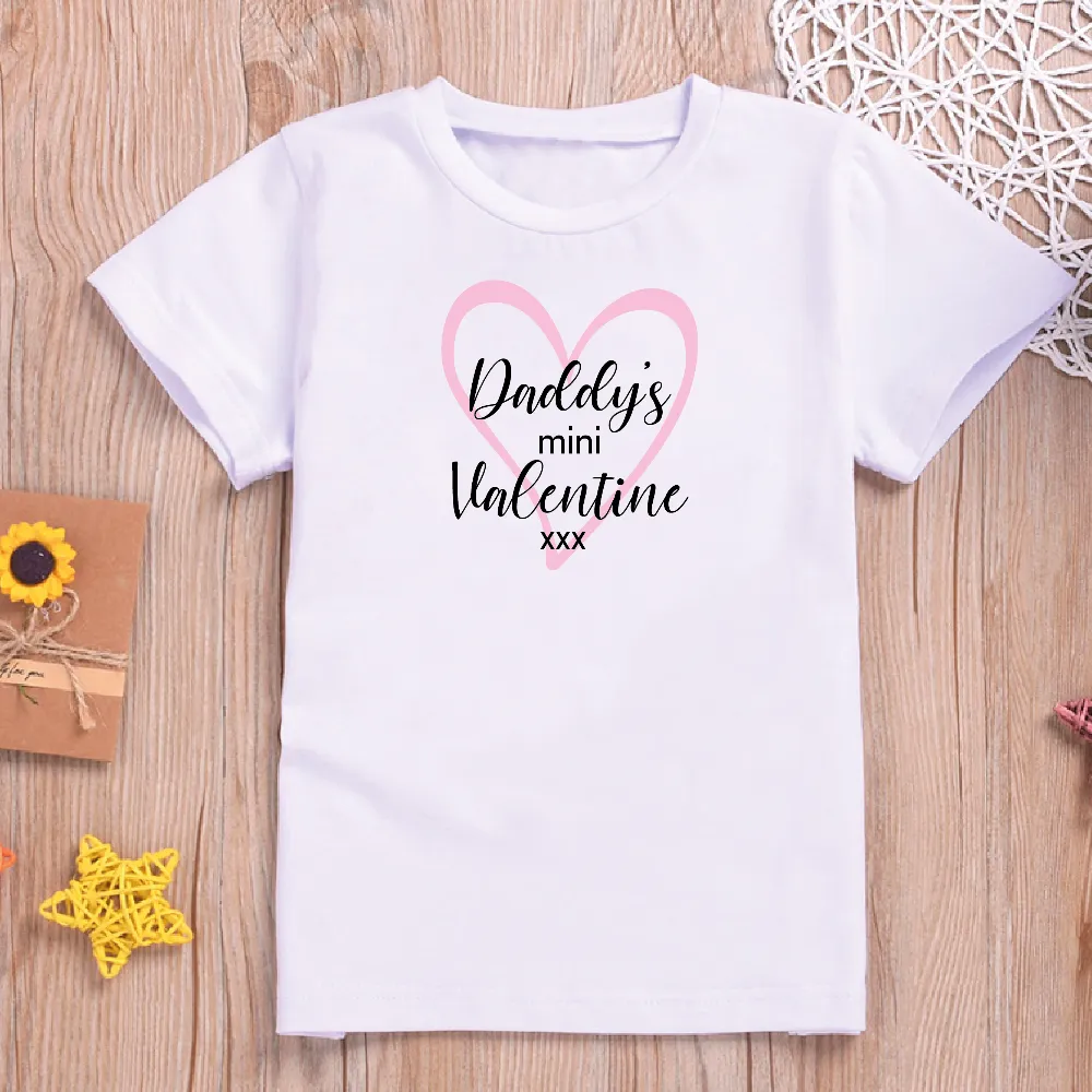 Daddy's Mini Valentine Kids T-shirt and Baby Vest