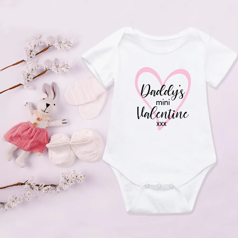 Daddy's Mini Valentine Kids T-shirt and Baby Vest