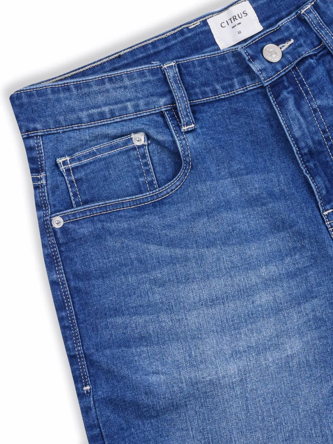 Dark Blue Plain Denim Shorts