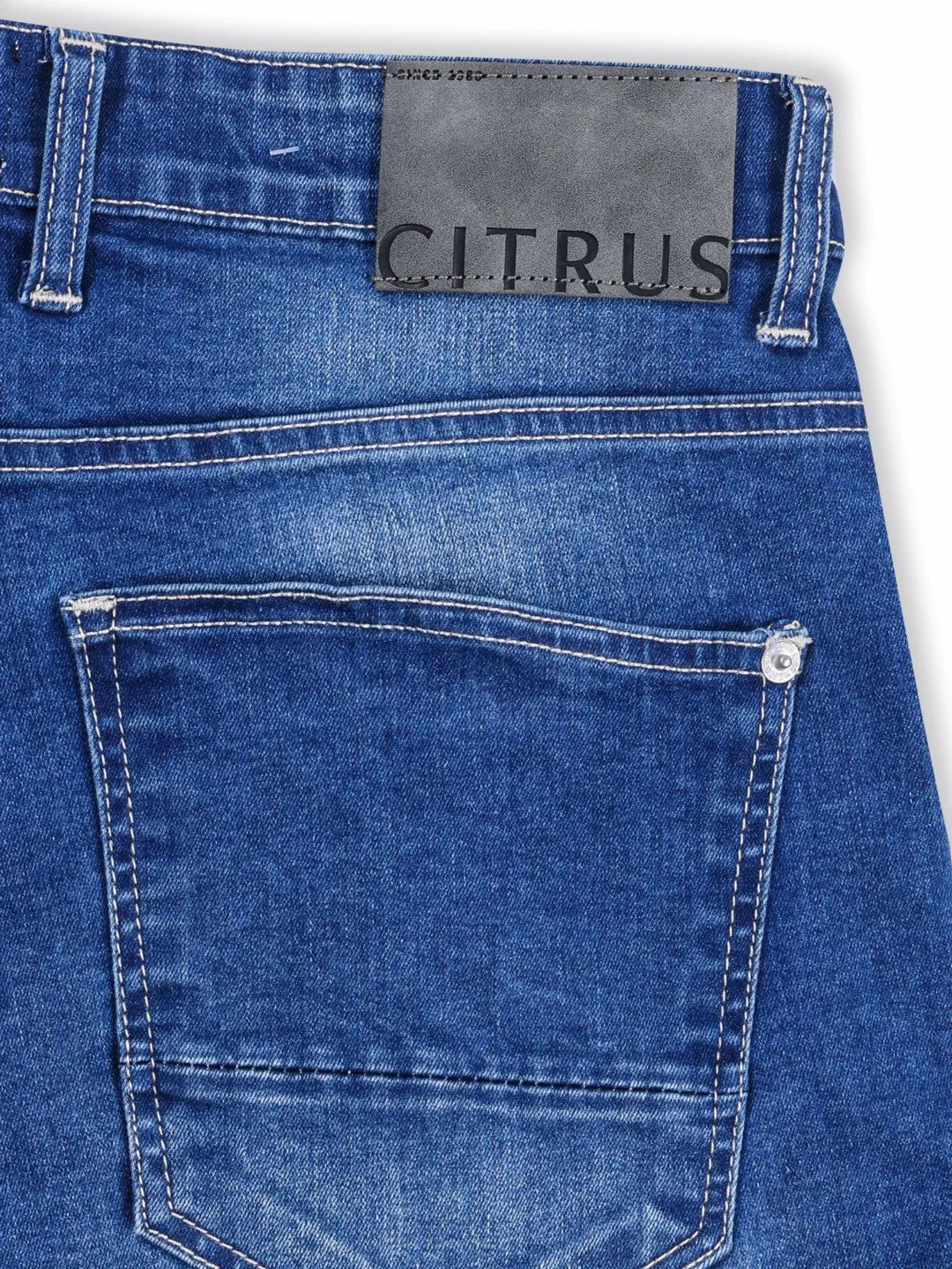 Dark Blue Plain Denim Shorts