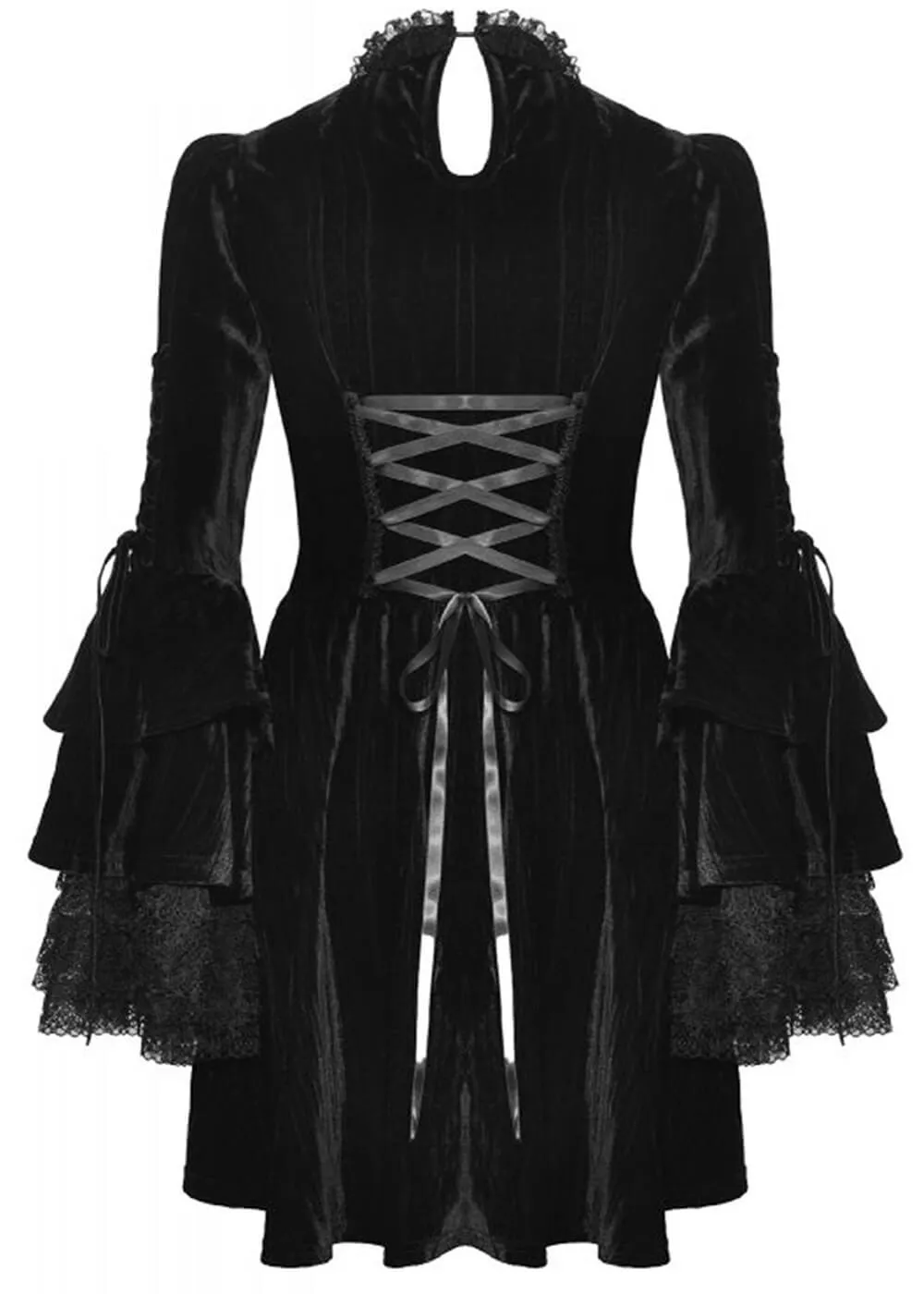 Dark In Love Haunted Cross Velvet Dress Black