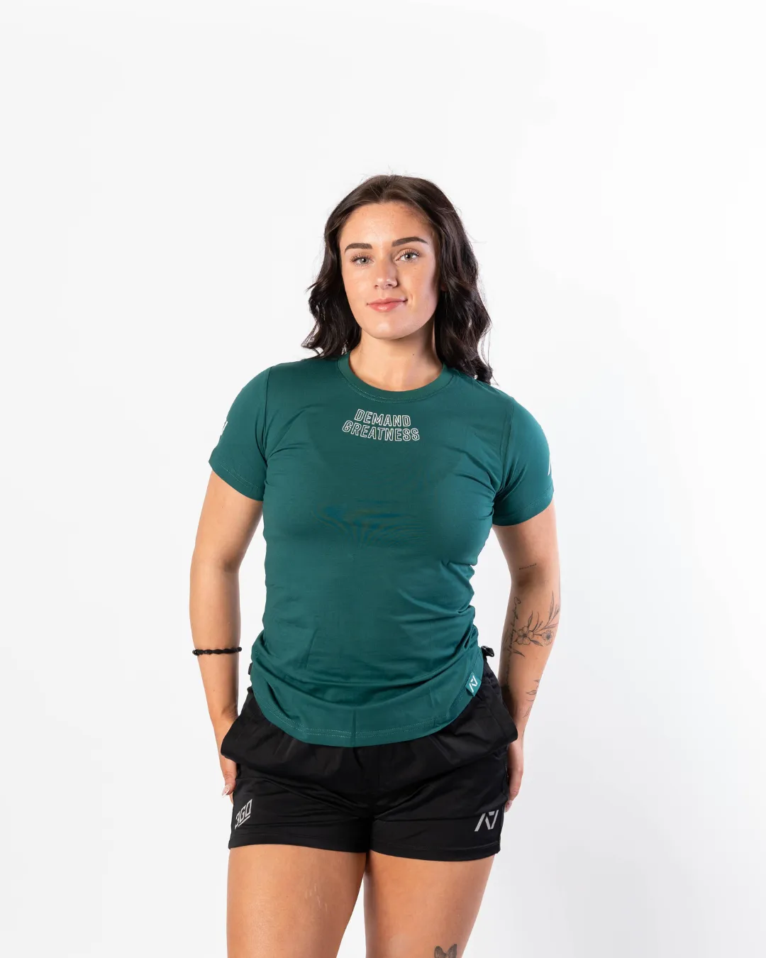Demand Greatness True-Fit Women's Meet Shirt - IPF Approved - Emerald Forás
