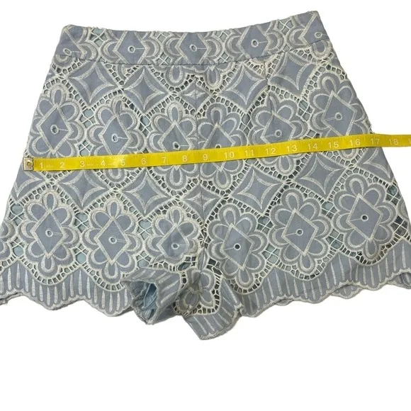 Derek Lam 10 Crosby Blue Embroidered Shorts Size 2