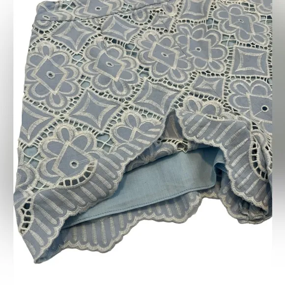 Derek Lam 10 Crosby Blue Embroidered Shorts Size 2