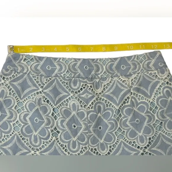 Derek Lam 10 Crosby Blue Embroidered Shorts Size 2