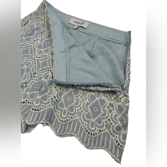Derek Lam 10 Crosby Blue Embroidered Shorts Size 2