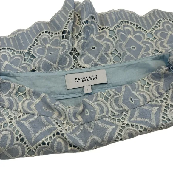 Derek Lam 10 Crosby Blue Embroidered Shorts Size 2