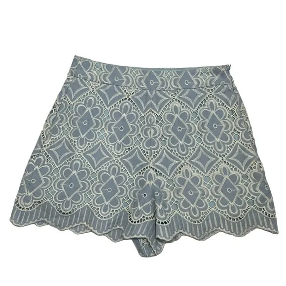 Derek Lam 10 Crosby Blue Embroidered Shorts Size 2