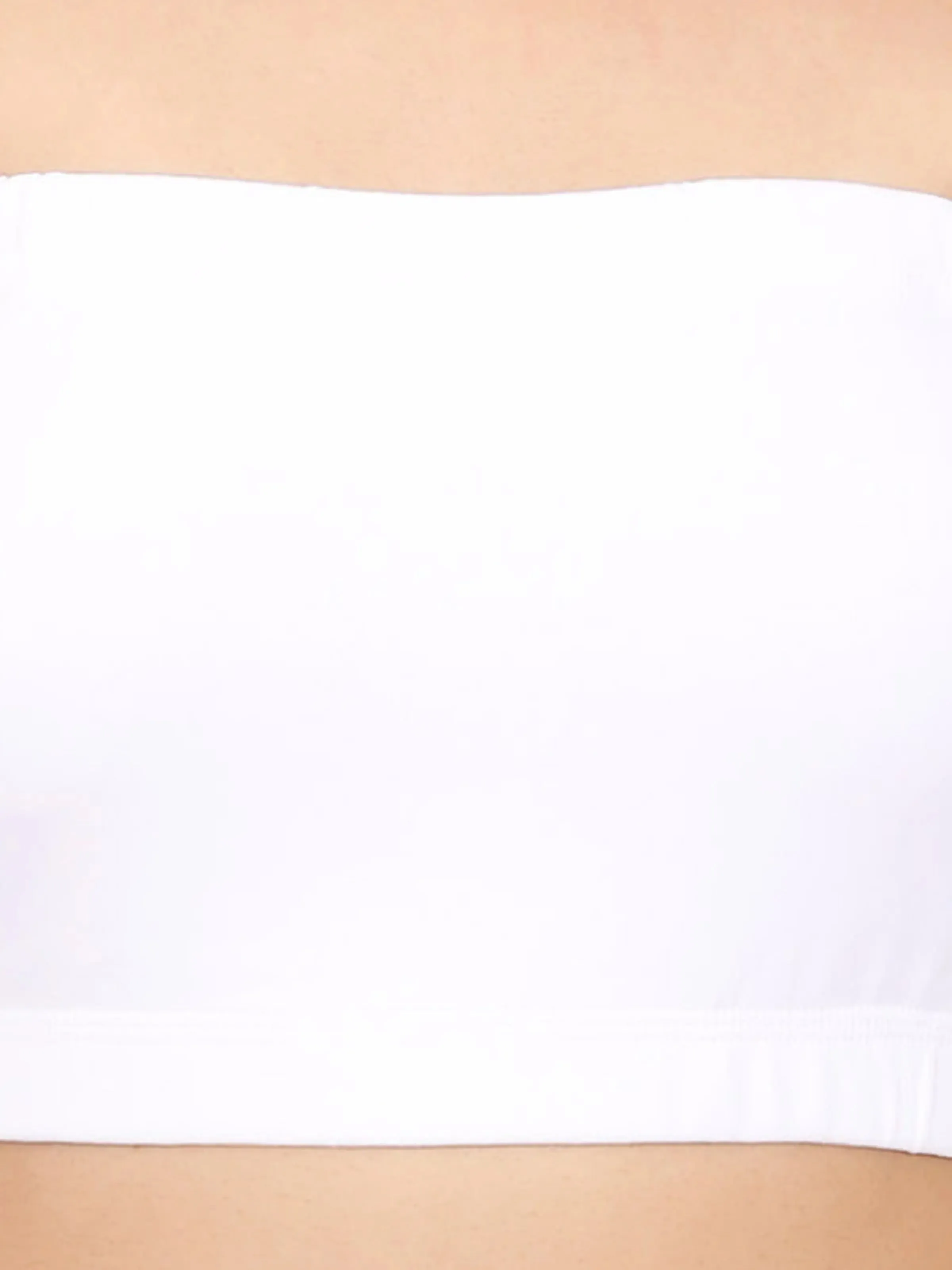 Double-layer Cotton Strapless Bra | Non Padded Bandeau | Solid White