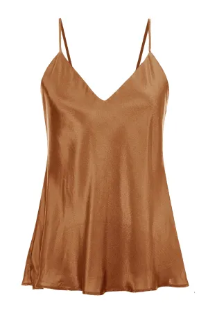 Double Silk Solid Cami - Camel