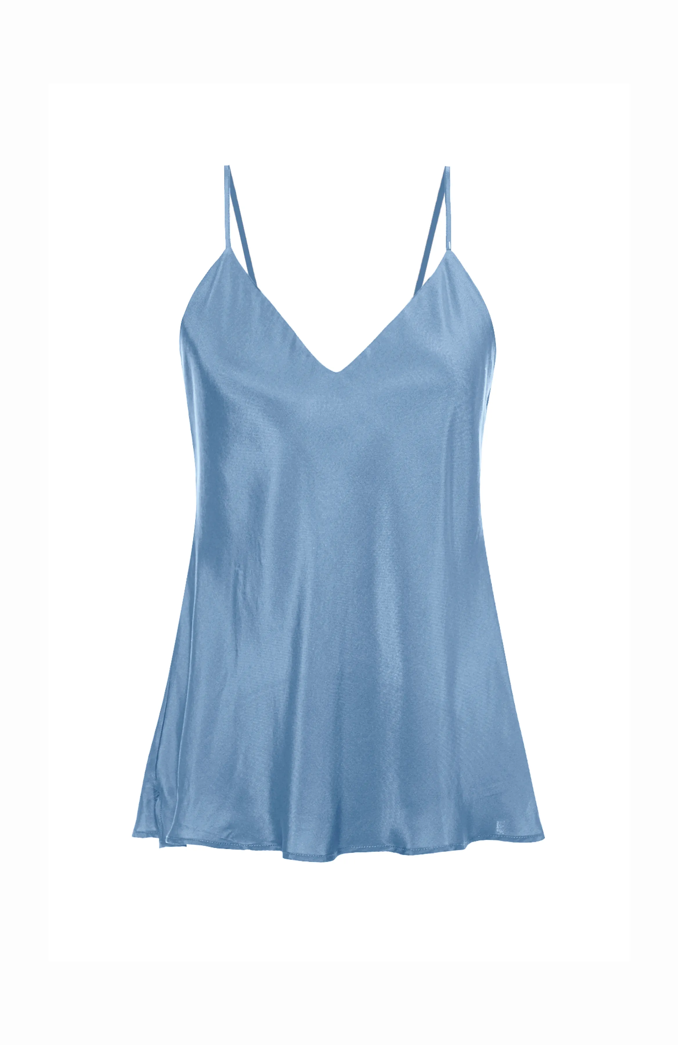 Double Silk Solid Cami - Cerulean Blue