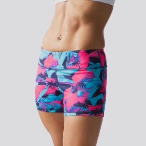 Double Take Booty Short (Pink Palm)