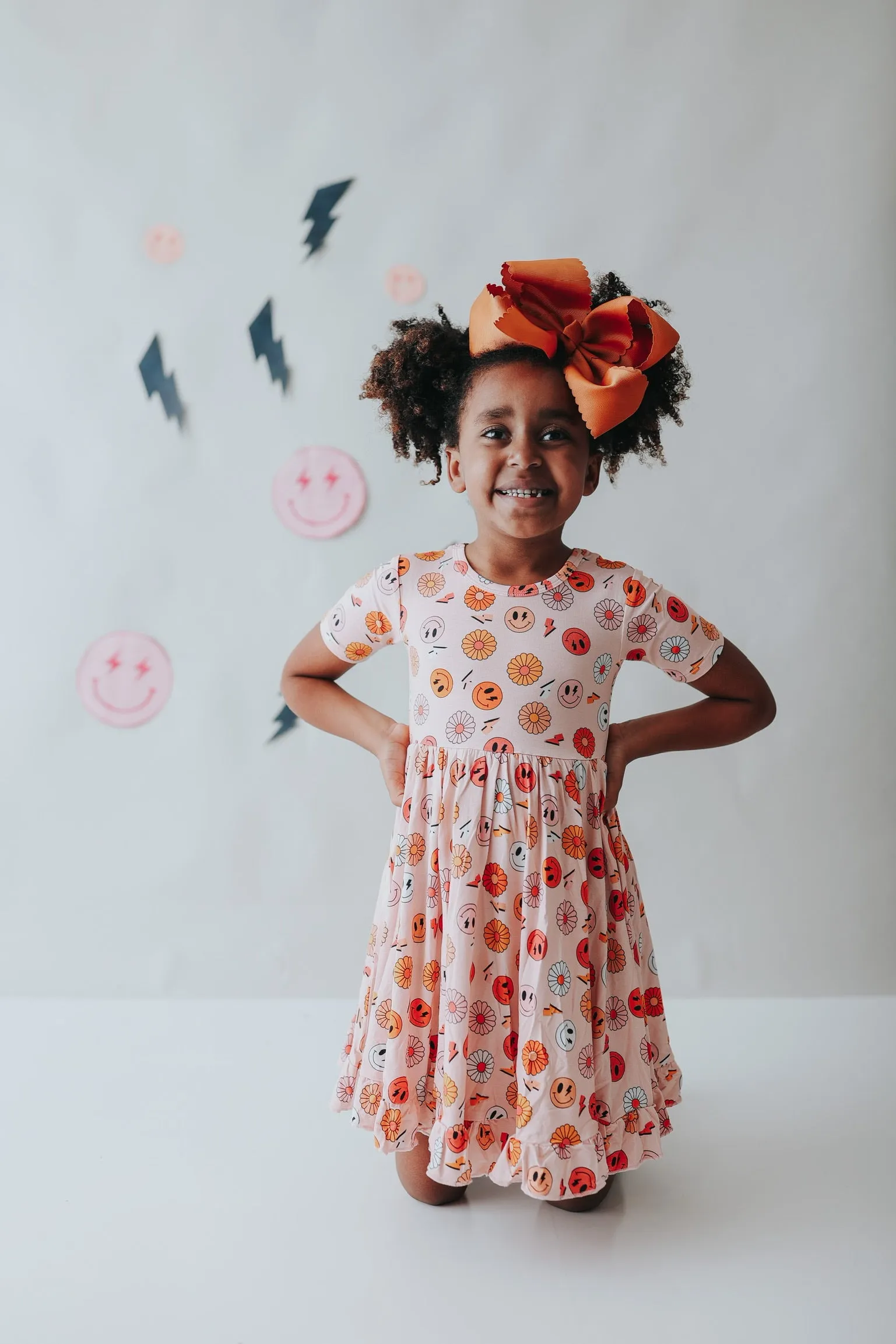 Dream Big Little Co Electric Smiles Dream Ruffle Dress