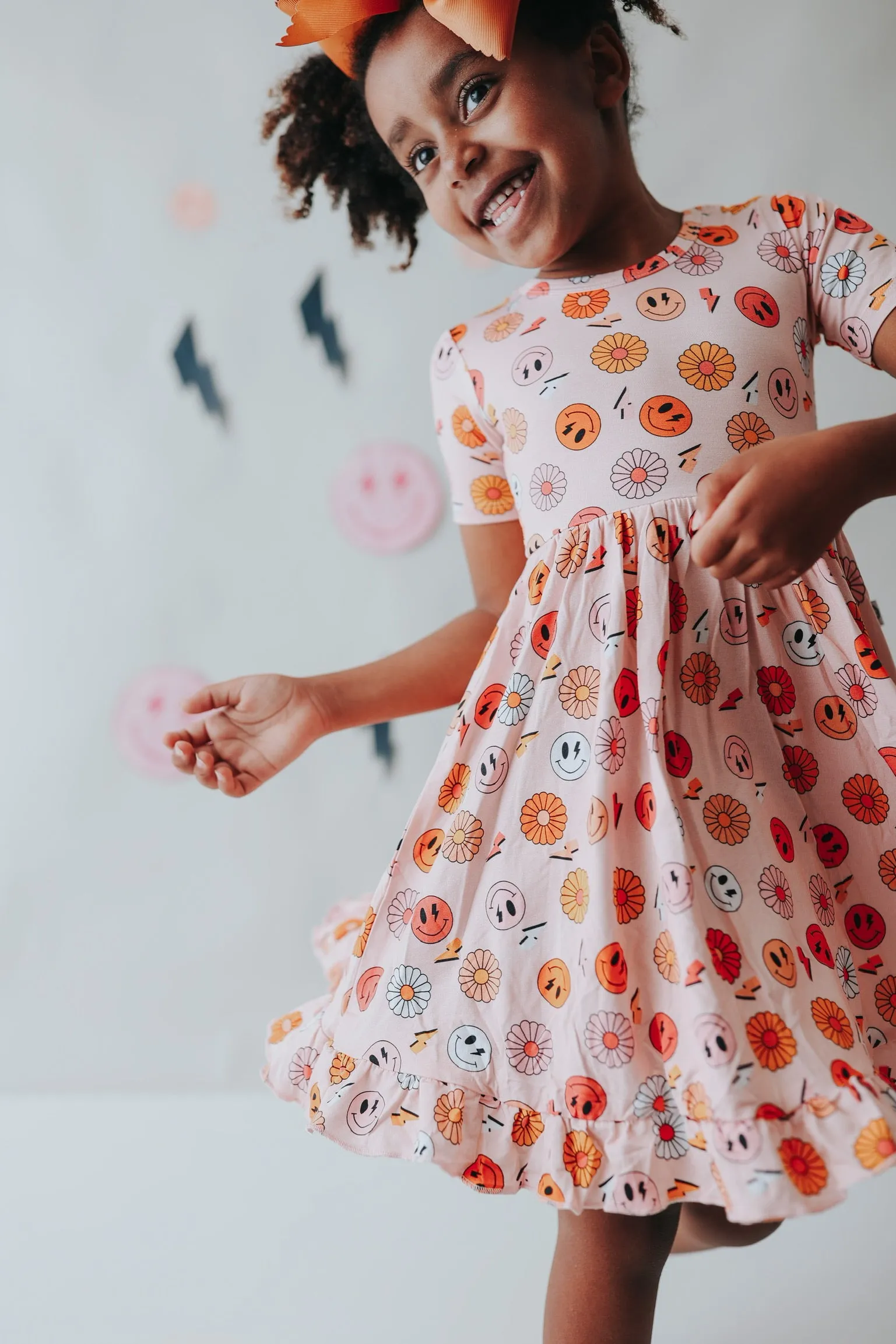 Dream Big Little Co Electric Smiles Dream Ruffle Dress
