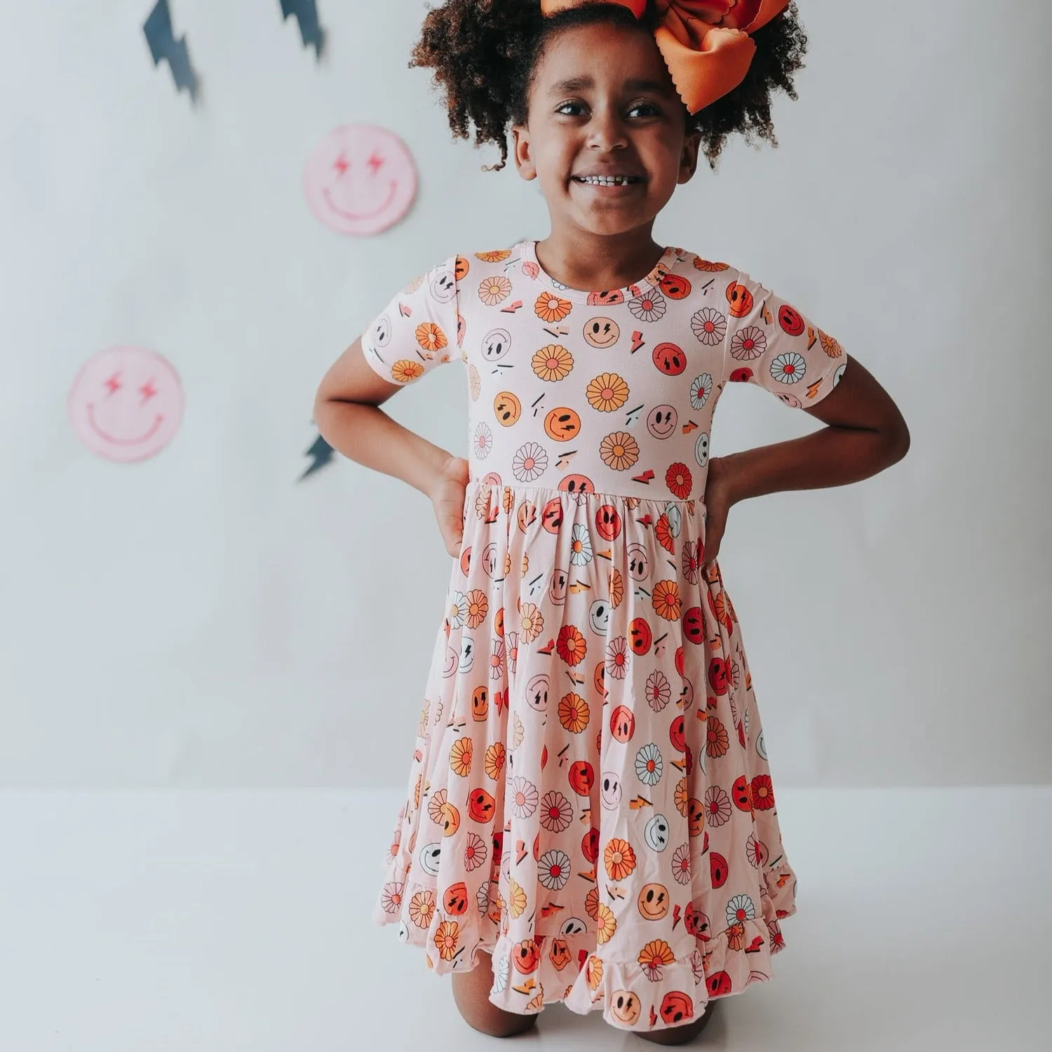 Dream Big Little Co Electric Smiles Dream Ruffle Dress