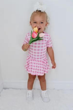 Dream Big Little Co Pinknic Gingham Dream Onesie Dress