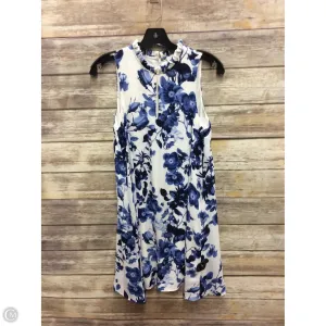 Dress Casual Short By Adrienne Vittadini In Blue & White, Size: S