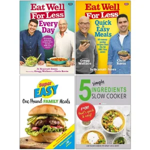 Eat Well For Less Everyday, Quick and Easy Meals, Super Easy One Pound Family Meals, 5 Simple Ingredients 4 Books Collection Set
