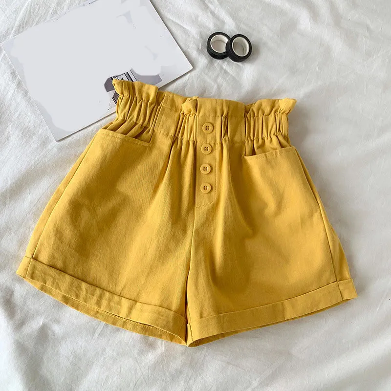 Elastic Waist Ruffle Elegant Summer Shorts