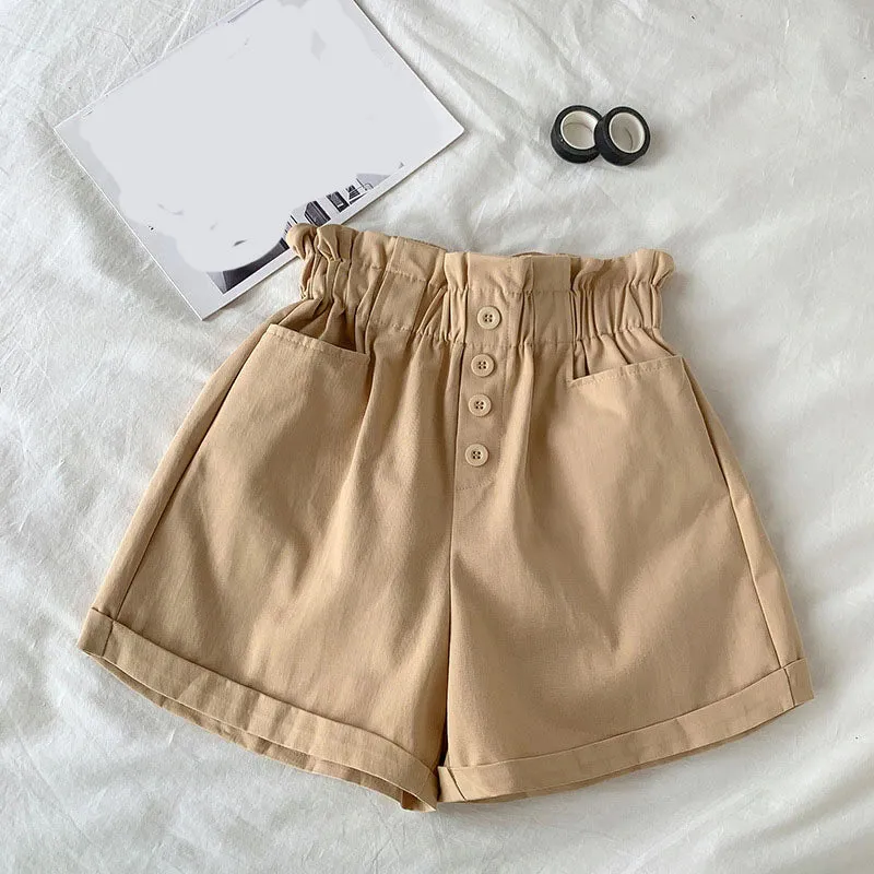 Elastic Waist Ruffle Elegant Summer Shorts