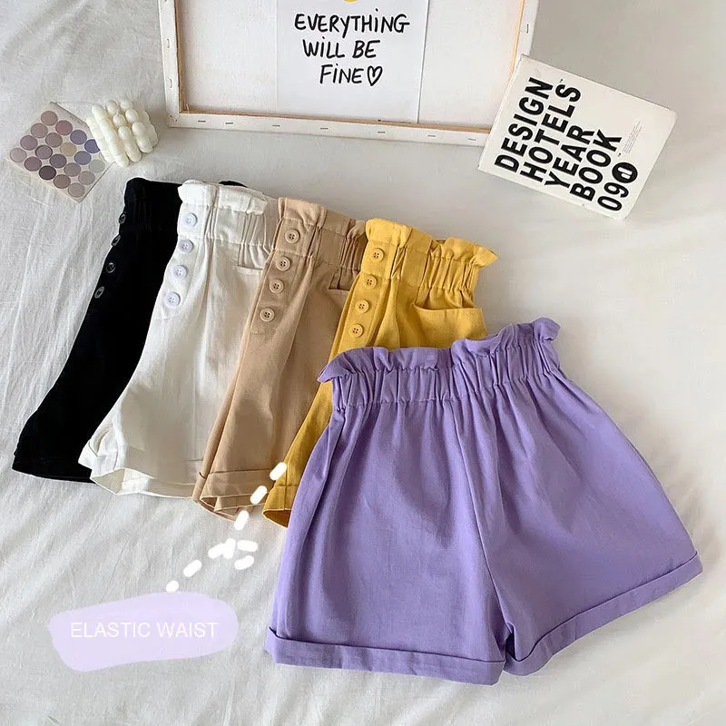 Elastic Waist Ruffle Elegant Summer Shorts