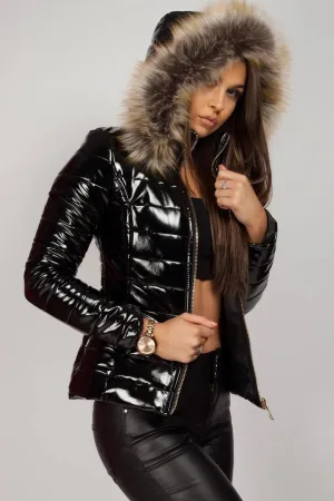 Elegant and stylish women's winter coat with fur hood for 2024 - warm