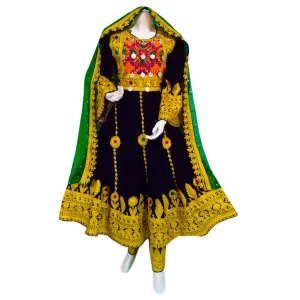 Elegant Black Afghan Dress
