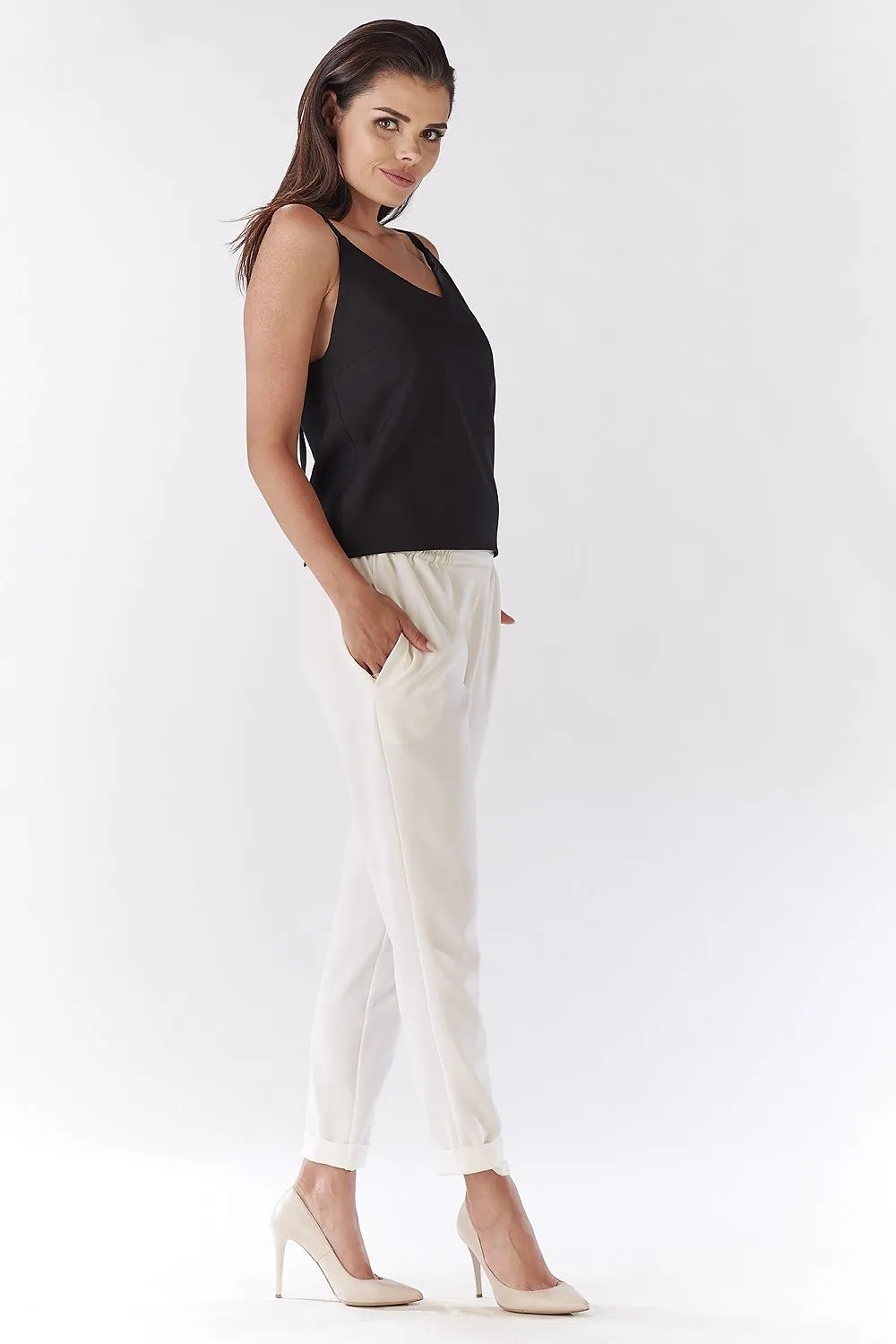 Elegant Elastic Waist Trousers