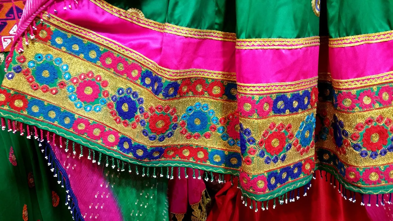 Elegant Green Afghan Dress