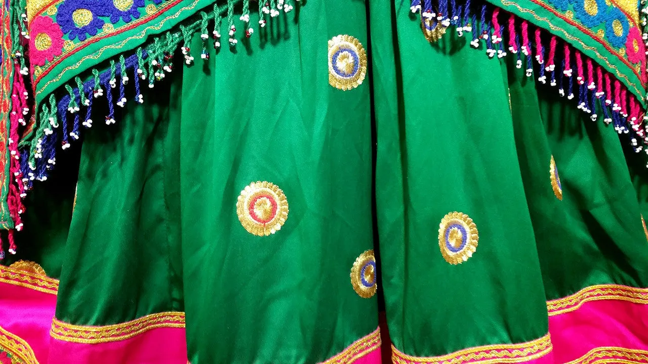 Elegant Green Afghan Dress