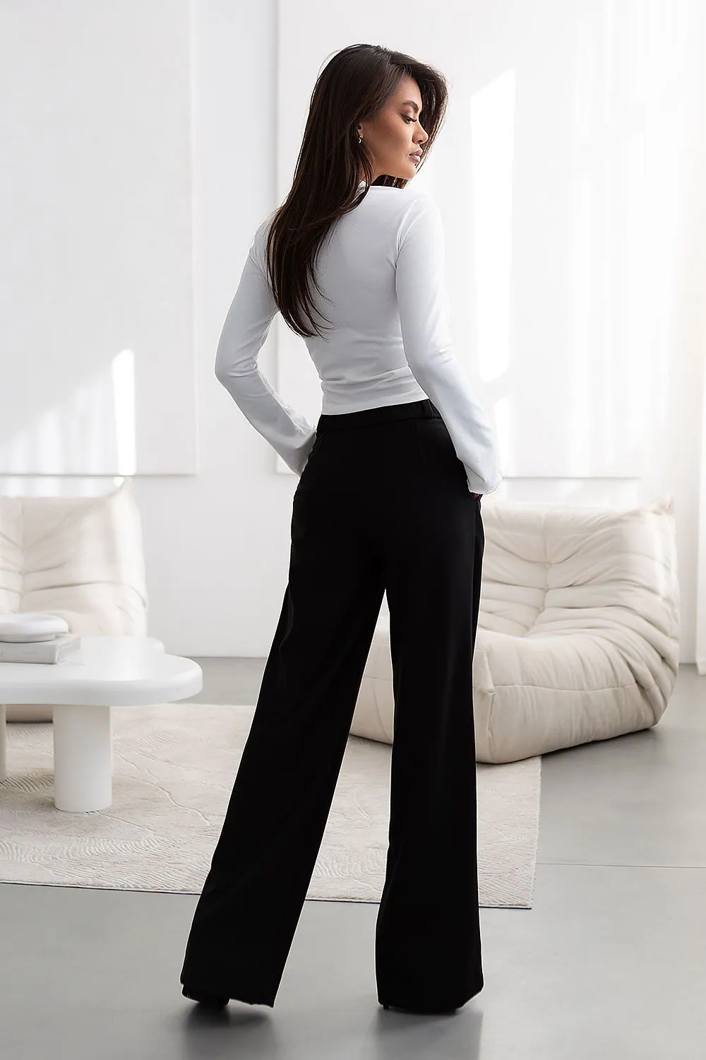 Elegant High-Rise Tapered Trousers