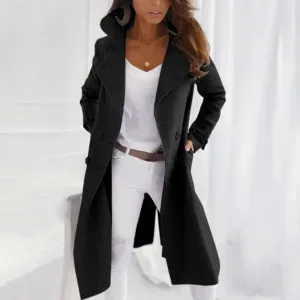 Elegant Lucy Collection women's button-front long coat