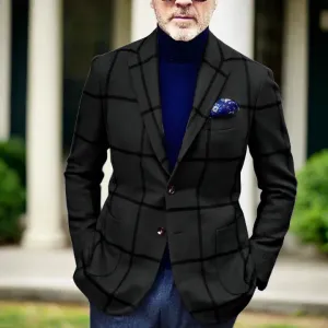 Elegant men's tartan blazer - chic and stylish