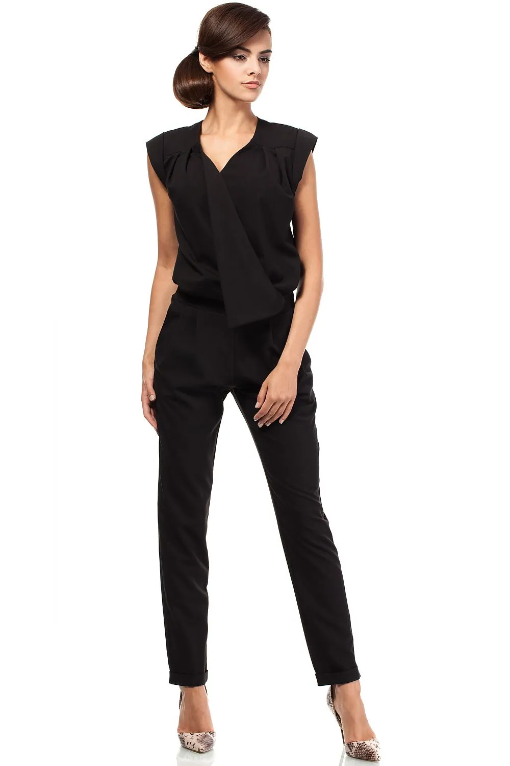 Elegant Sleeveless Tapered Pantsuit