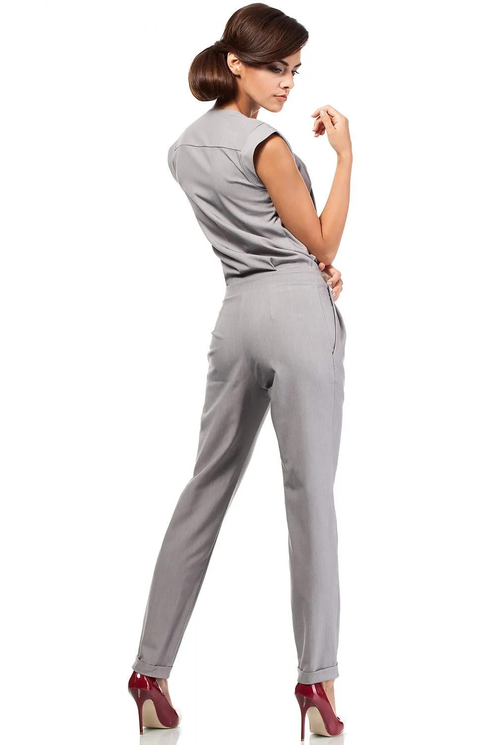 Elegant Sleeveless Tapered Pantsuit