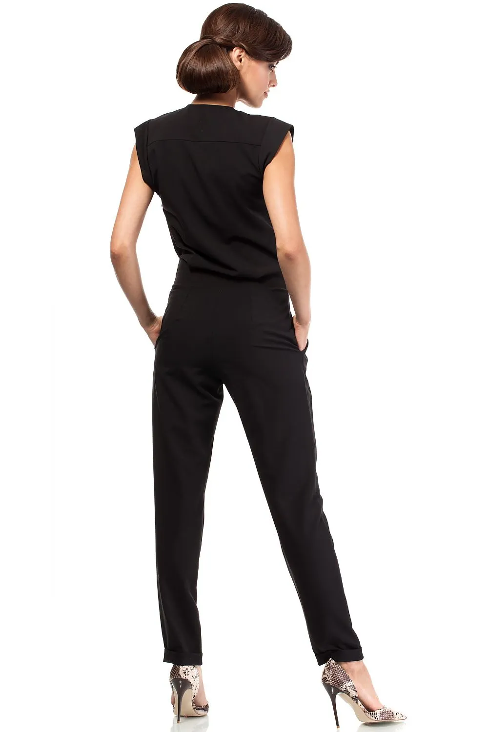 Elegant Sleeveless Tapered Pantsuit