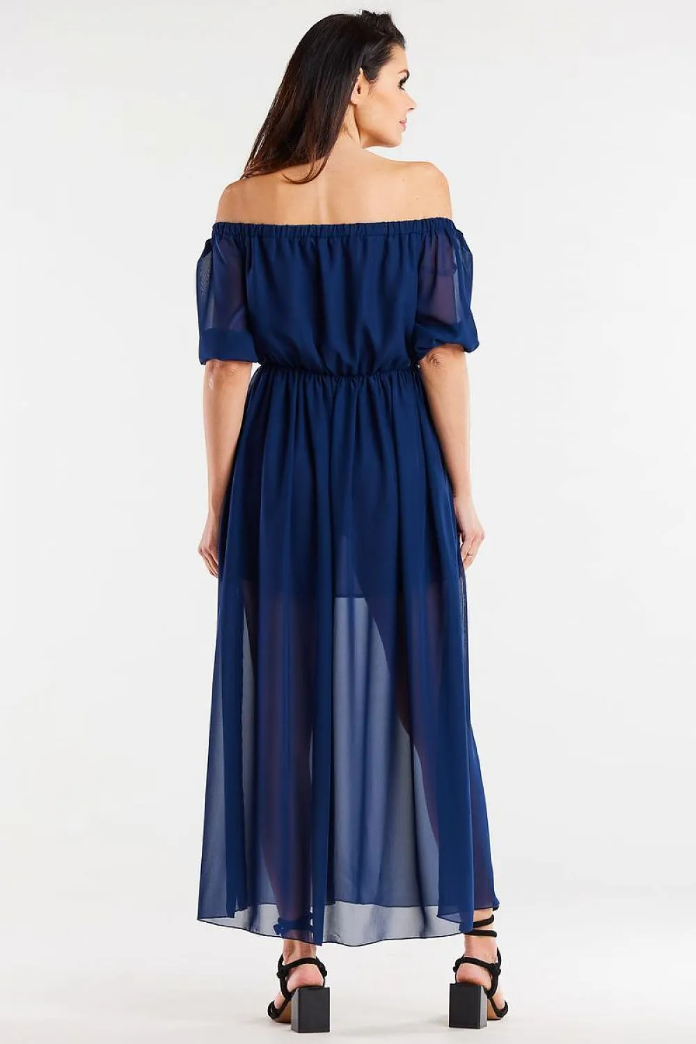 Elegant Slit Chiffon Maxi Dress