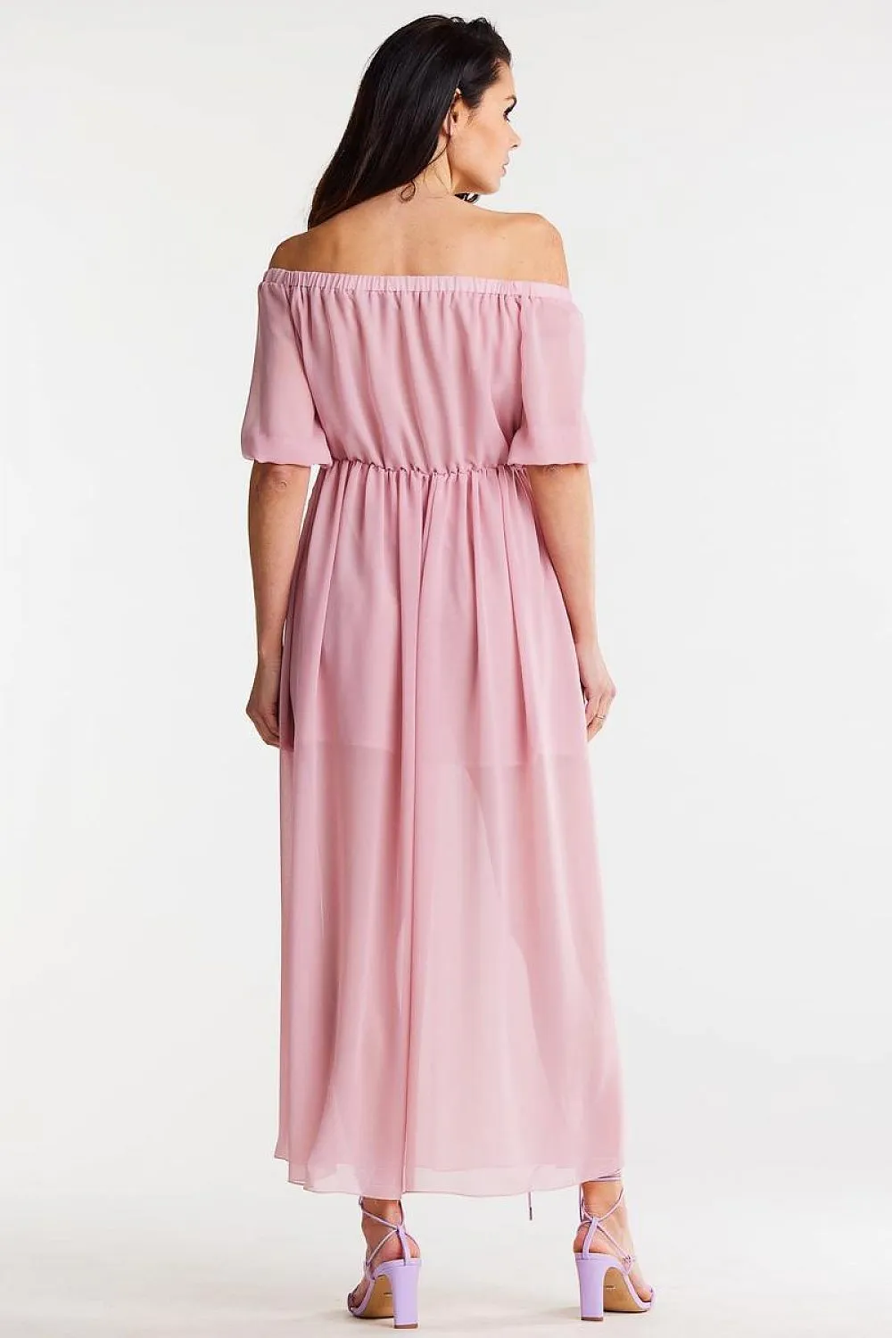Elegant Slit Chiffon Maxi Dress