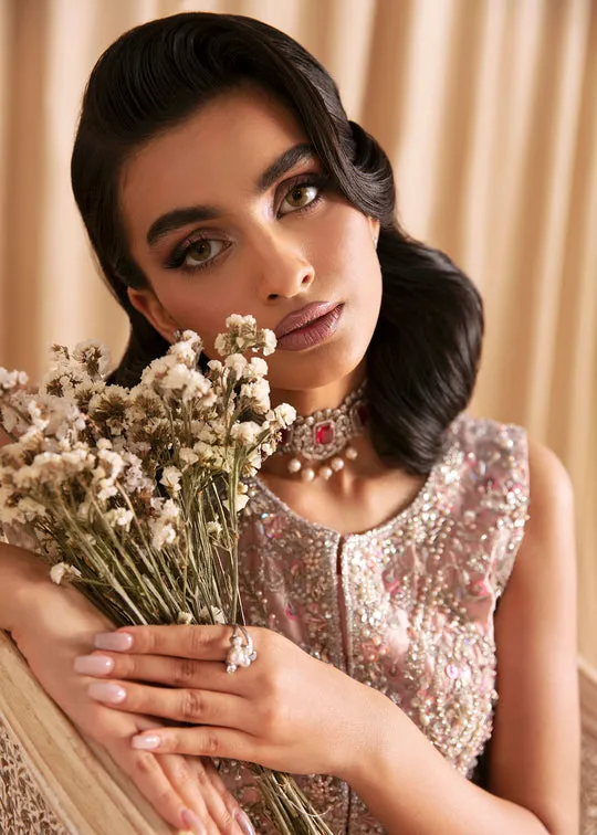 Elegant Soft Pink Embroidered Pakistani Wedding Dress Kameez Trousers