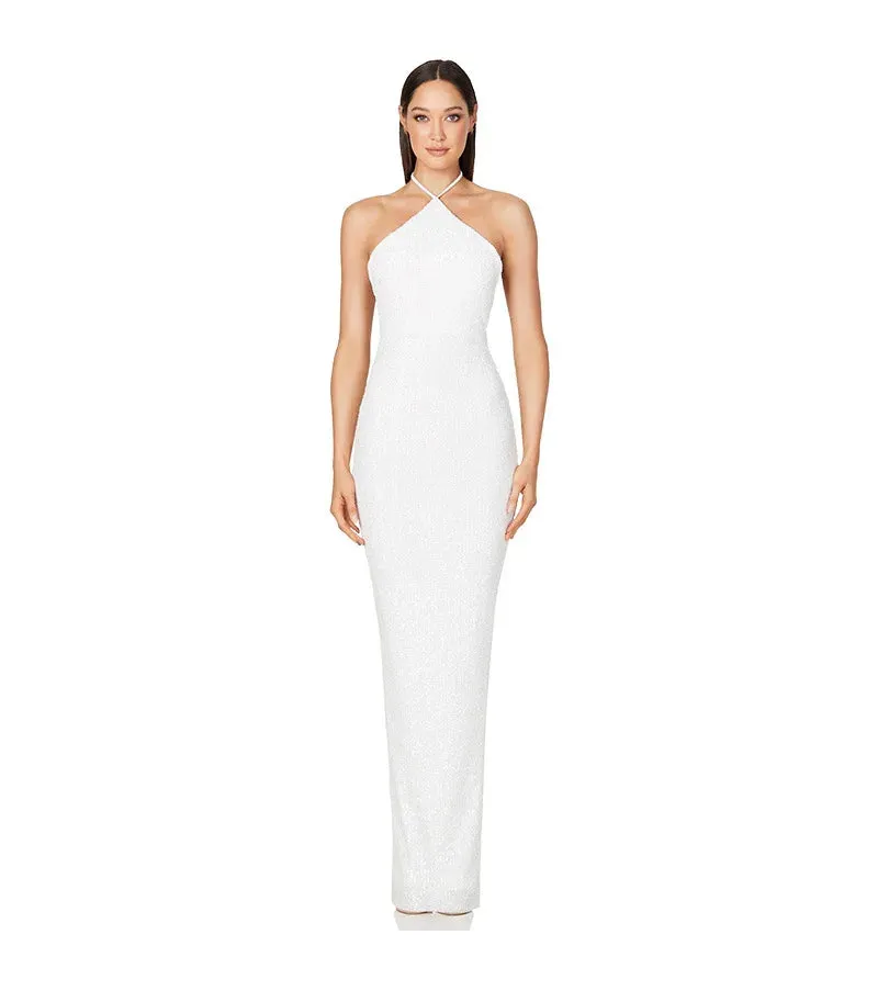 Elegant Split Sequin Evening Dress for Women