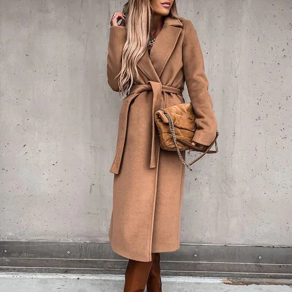 Elegant wool coat with belt – Angel