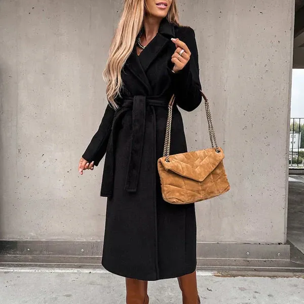 Elegant wool coat with belt – Angel