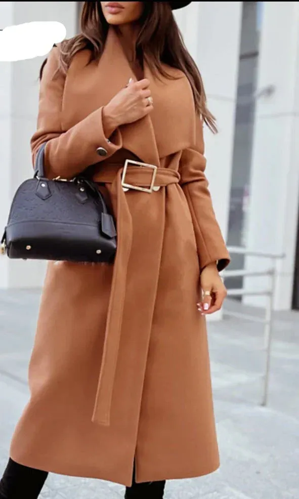 Elegant wool coat with belt – Angel